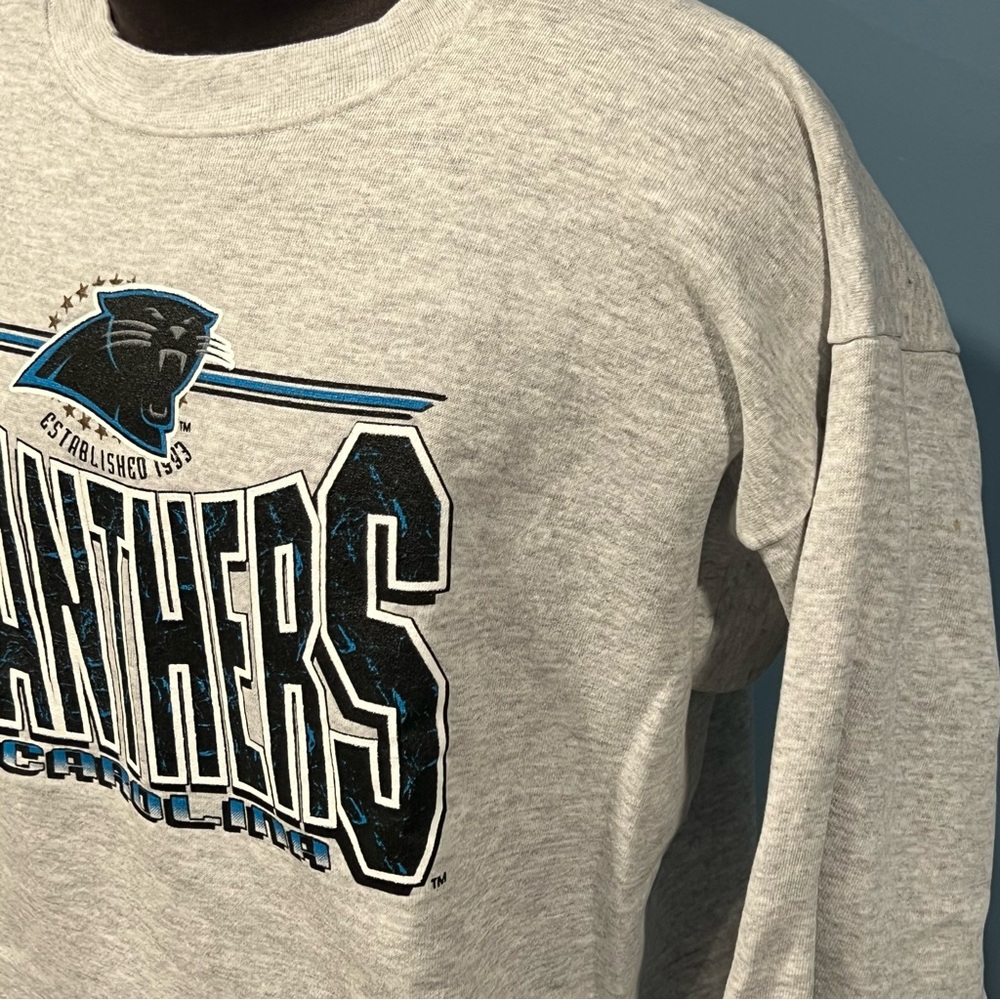 Vtg 1993 Carolina Panthers NFL Football Sweatshirt Pullover Crewneck Approx. XL - Picture 8 of 10